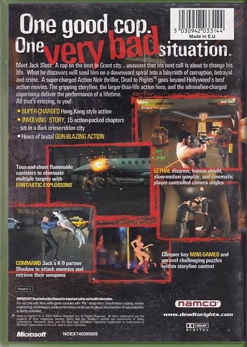 Dead to Rights - XBOX (B Grade) (Genbrug)